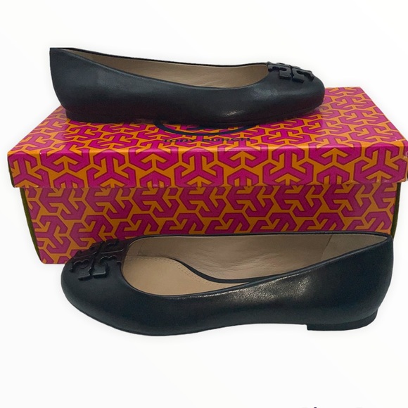 13. Tori Burch Lowell 2 Black Ballet Flats Size 51/2 - Picture 3 of 8